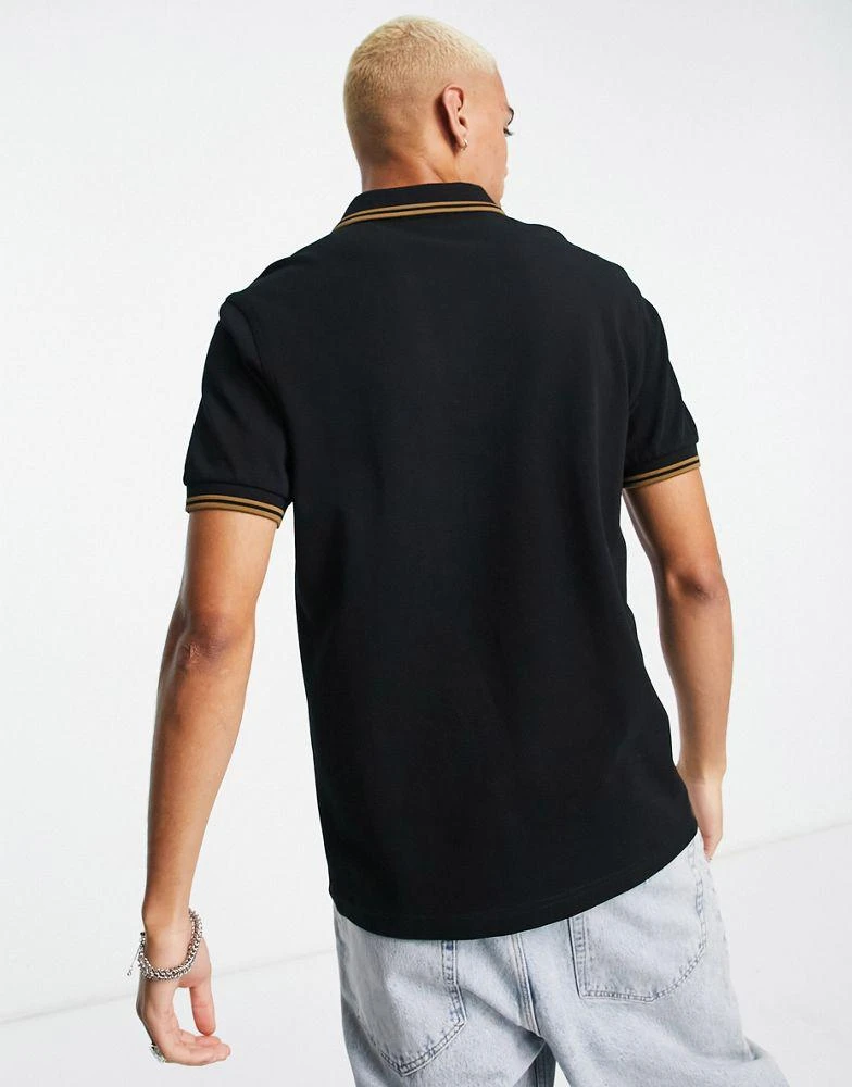 商品Fred Perry|Fred Perry twin tipped polo shirt in black,价格¥490,第2张图片详细描述