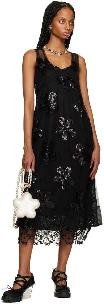 商品Simone Rocha|Black Floral Midi Dress,价格¥3213,第4张图片详细描述