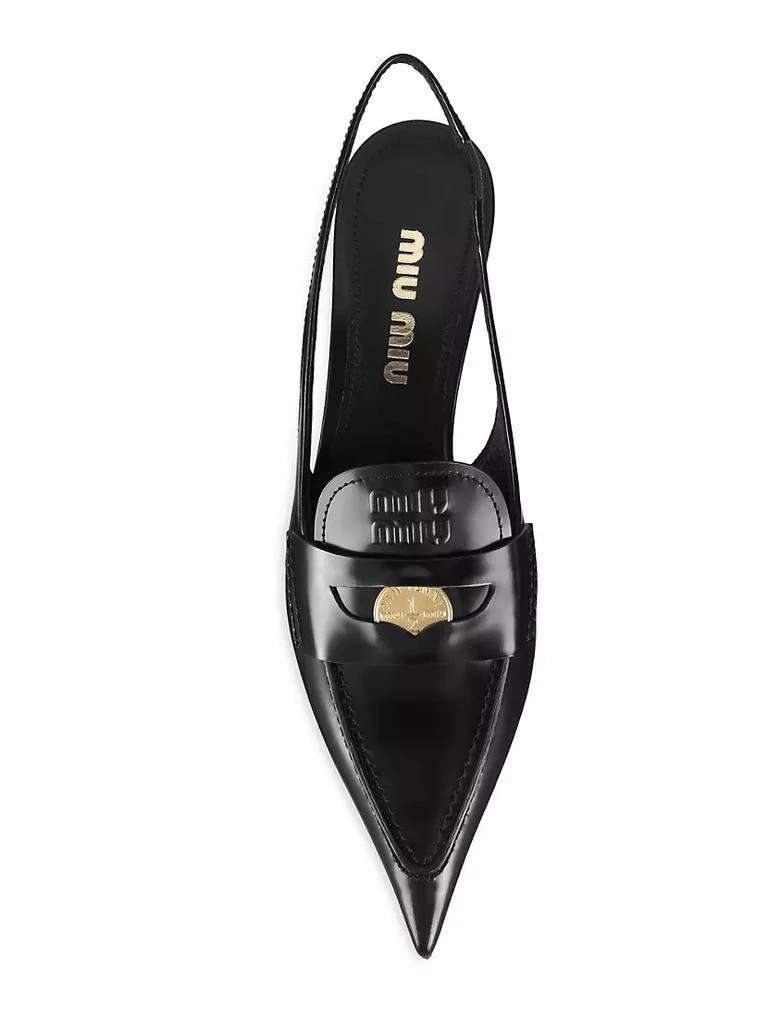 商品Miu Miu|Forma Slingback Kitten-Heel Penny Loafers,价格¥8635,第5张图片详细描述