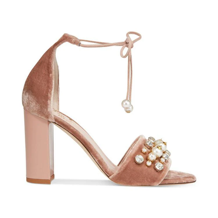 商品Kate Spade|Iverna Pearl-Studded Open-Toe Pumps,价格¥527,第3张图片详细描述