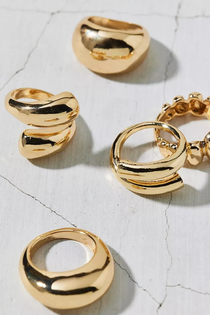 商品Urban Outfitters|West Hollywood Ring Set,价格¥148,第3张图片详细描述