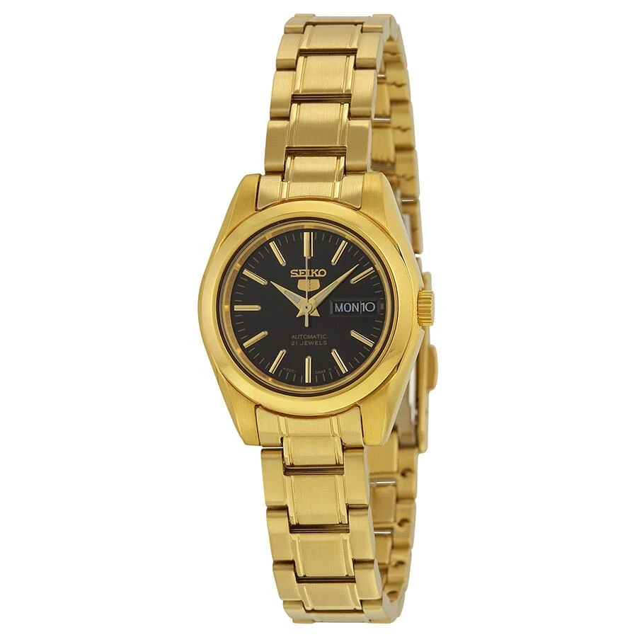 商品Seiko|5 Automatic Black Dial Gold-tone Ladies Watch SYMK22,价格¥951,第1张图片