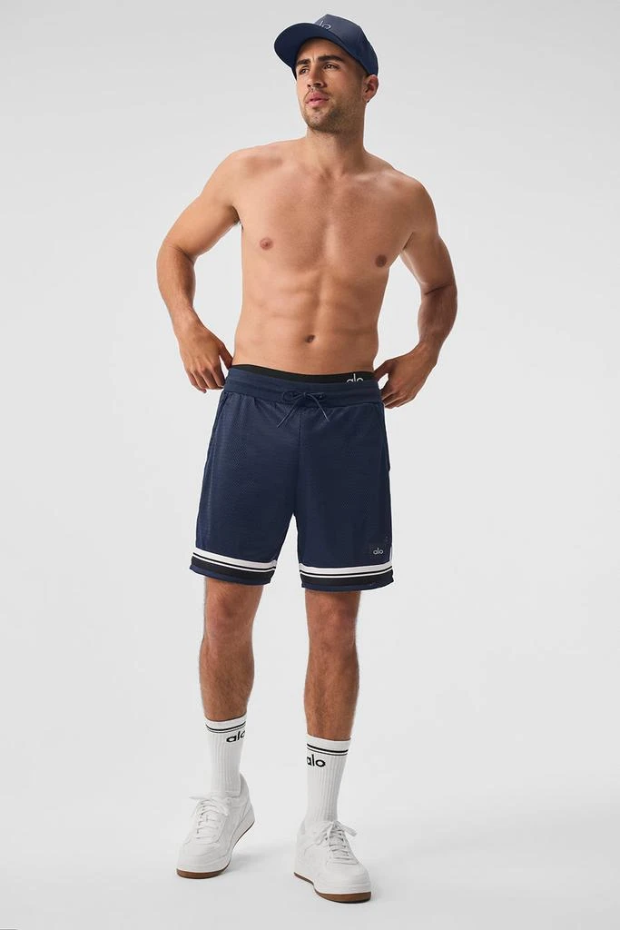 商品Alo|7" Key Mesh Basketball Short - Navy,价格¥676,第4张图片详细描述