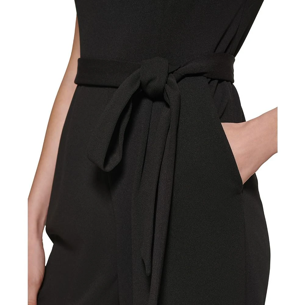 商品Calvin Klein|Petite Puff-Sleeve Belted Jumpsuit,价格¥709,第4张图片详细描述