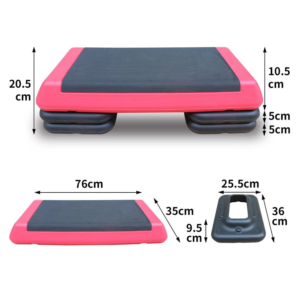 商品Streamdale Furniture|Streamdale Adjustable Workout Aerobic Stepper in Fitness & Exercise Step Platform Trainer Red Black with 4 Risers,价格¥872,第2张图片详细描述