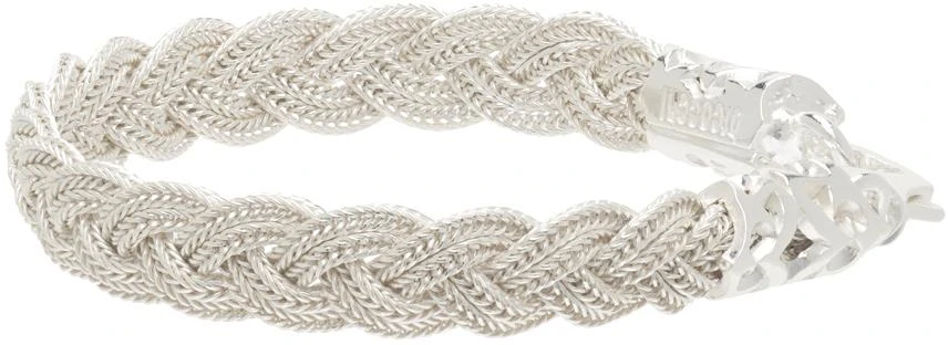 商品Emanuele Bicocchi|Silver Flat Braided Bracelet,价格¥614,第3张图片详细描述