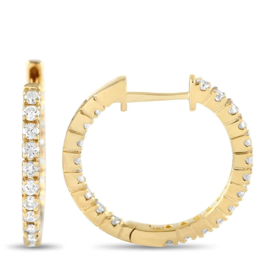 商品LB Exclusive|14K Yellow Gold 0.81ct Diamond Inside Out Hoop Earrings,价格¥7418,第2张图片详细描述