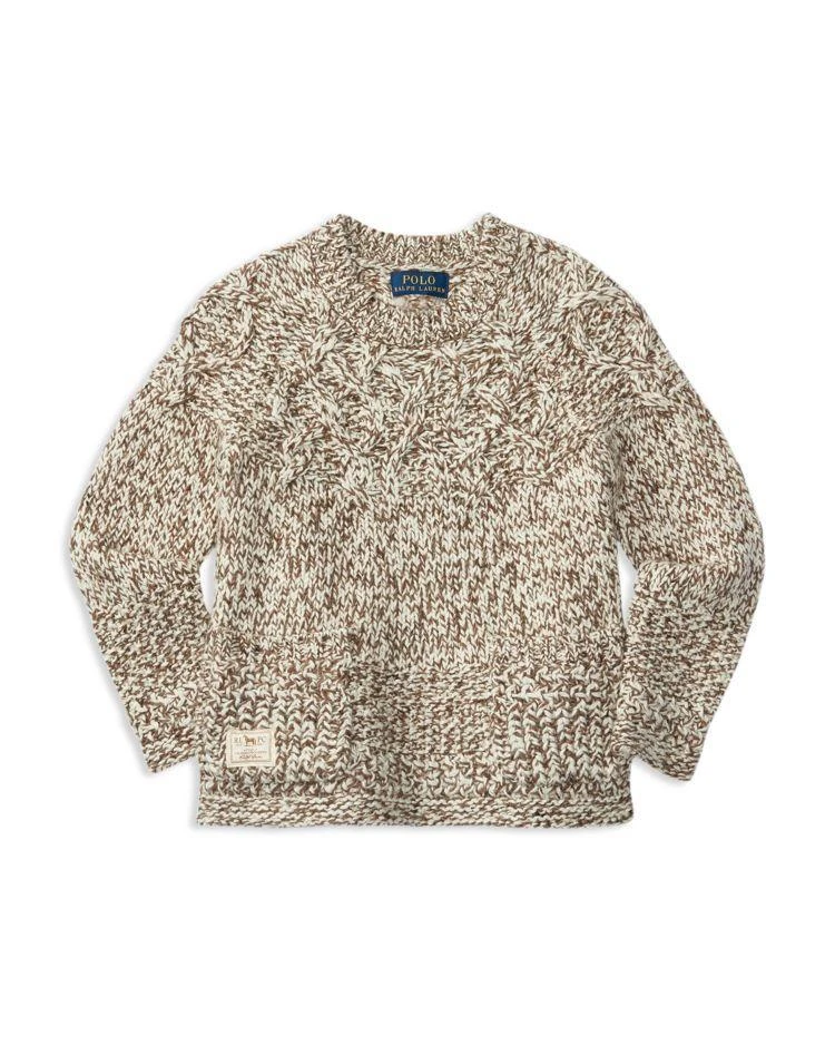 商品Ralph Lauren|Girls' Marled Cable Sweater - Little Kid,价格¥374,第1张图片