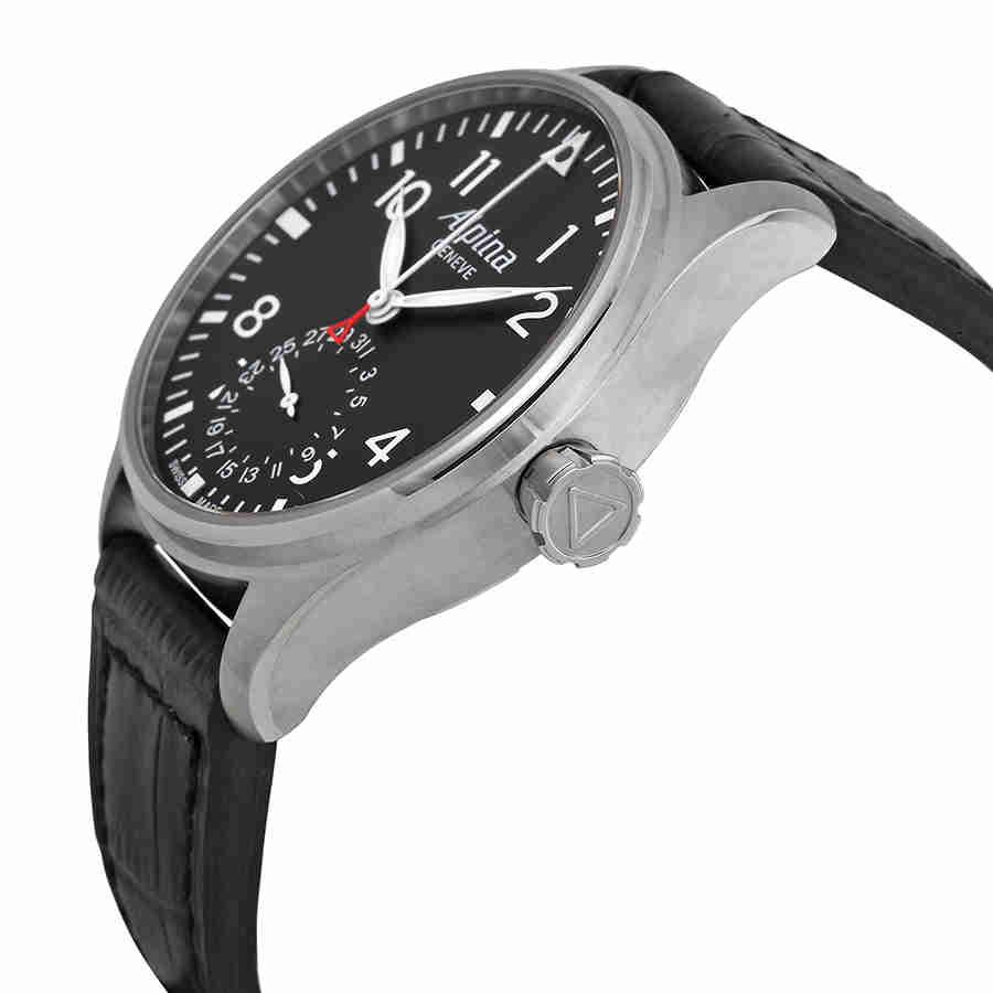 Alpina Aviation Automatic Black Dial Black Leather Mens Watch 710B4S6商品第2张图片规格展示