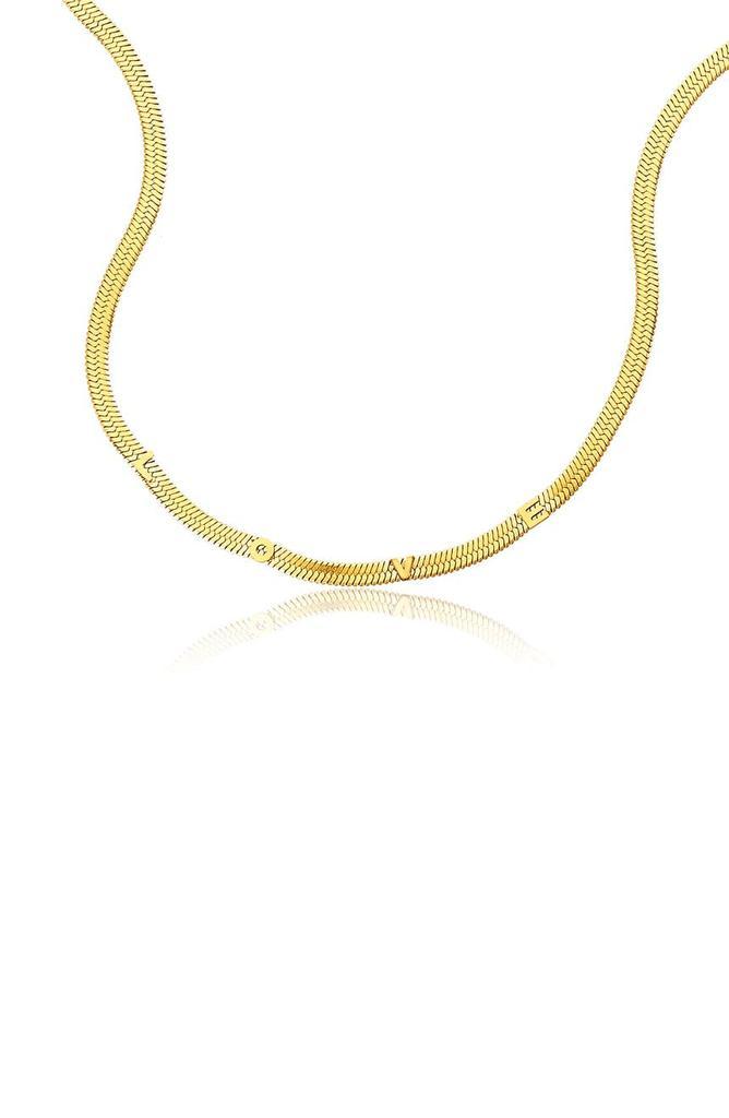 商品ADORNIA|14K Gold Plated Love Snake Chain Necklace,价格¥150,第1张图片