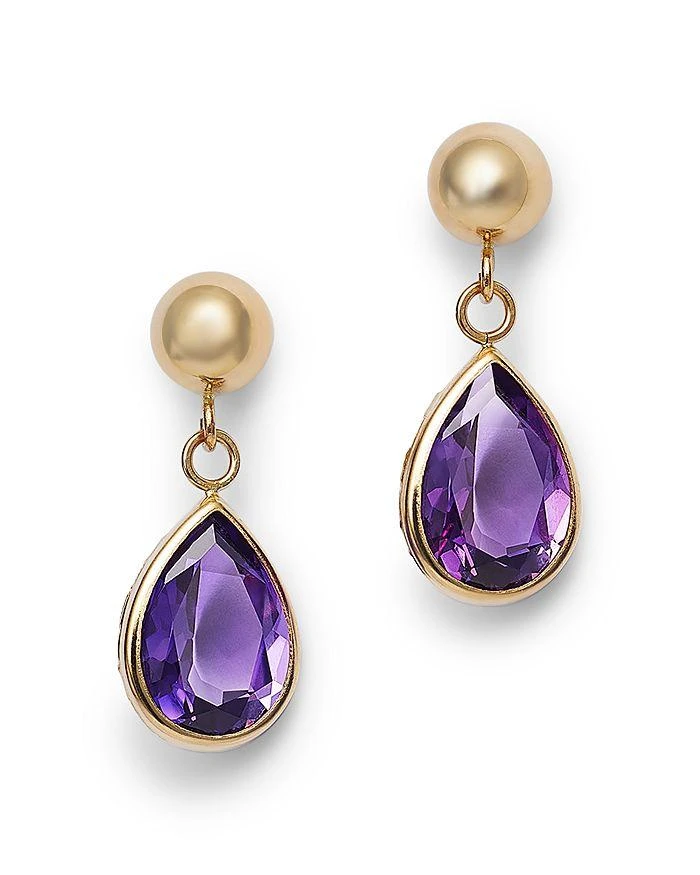 商品Moon & Meadow|14K Yellow Gold Amethyst Drop Earrings,价格¥1891,第1张图片