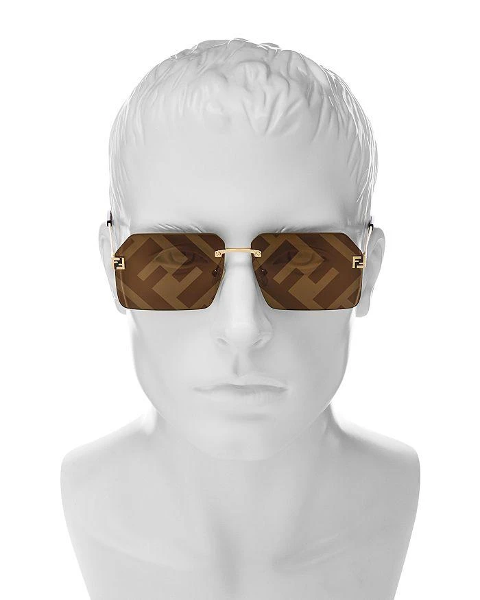 商品Fendi|Rimless Square Sunglasses, 59mm,价格¥3426,第3张图片详细描述