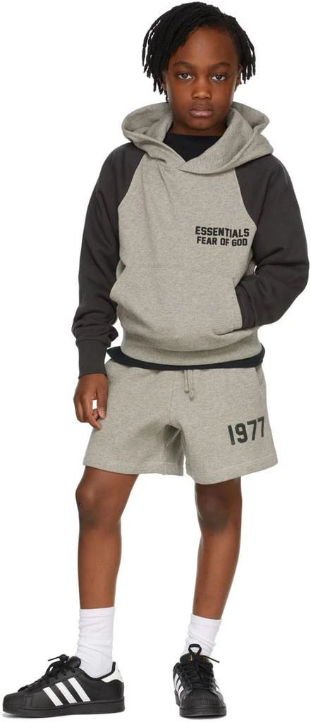 商品Essentials|Kids Grey & Black Raglan Hoodie,价格¥585,第1张图片