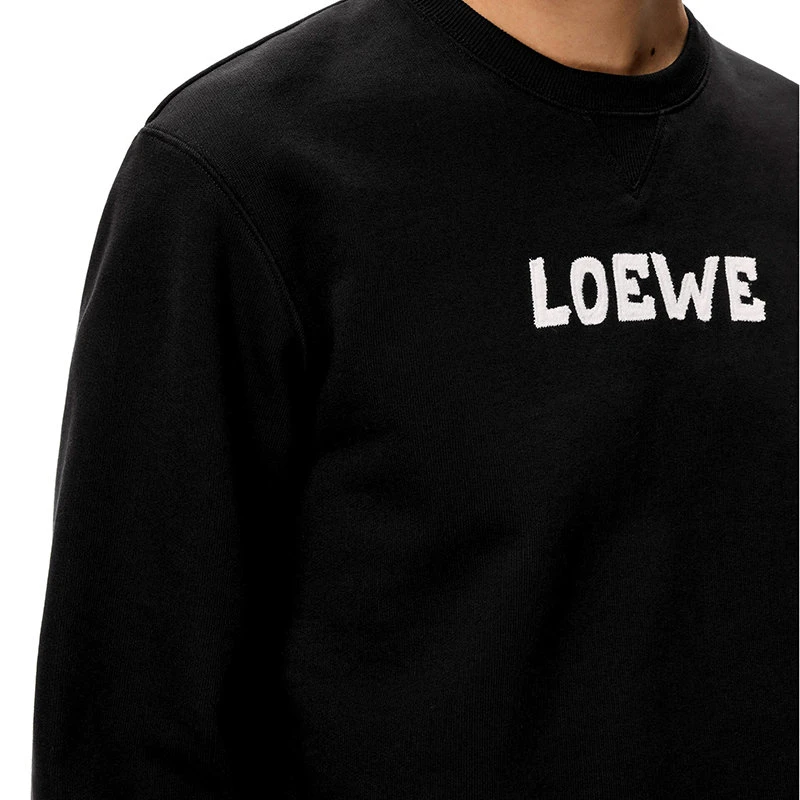 【预售3-7天】LOEWE/罗意威 22年早春新款 男士黑色棉质抓绒Logo刺绣卫衣H526Y24J18-1100 商品