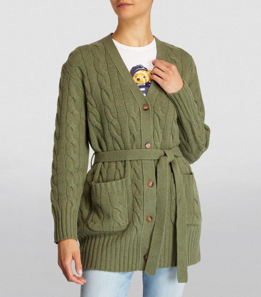 商品Ralph Lauren|Wool-Cashmere Belted Cardigan,价格¥3891,第4张图片详细描述