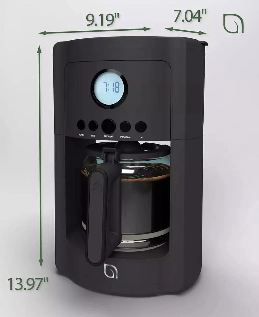商品Willow Kitchen|12 Cup Coffee Maker – Programmable Brewing Options with Timer, Beautiful Design, Glass Pot,价格¥471,第5张图片详细描述