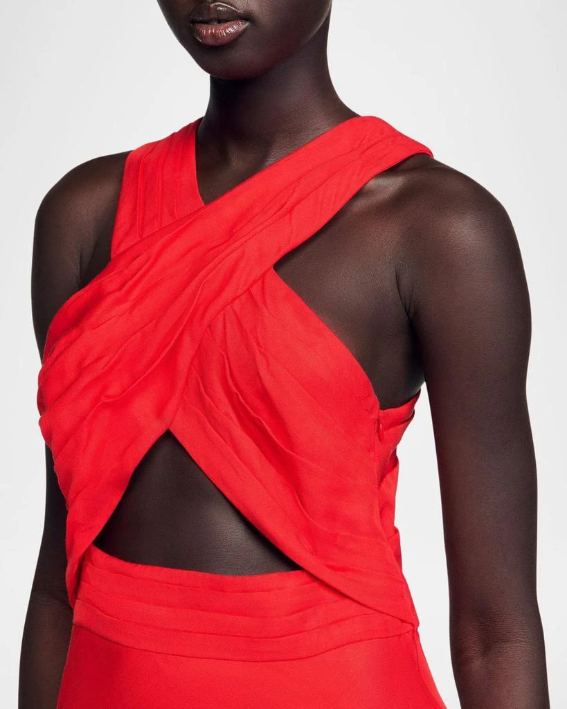 商品Sandro|Valentina Cutout Halter Midi Dress,价格¥4027,第5张图片详细描述