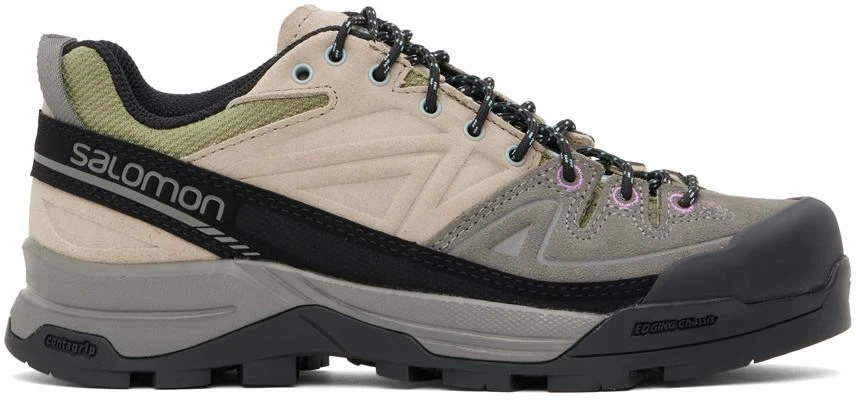 商品Salomon|灰色 & 卡其色 X-Alp Leather 运动鞋,价格¥1704,第1张图片