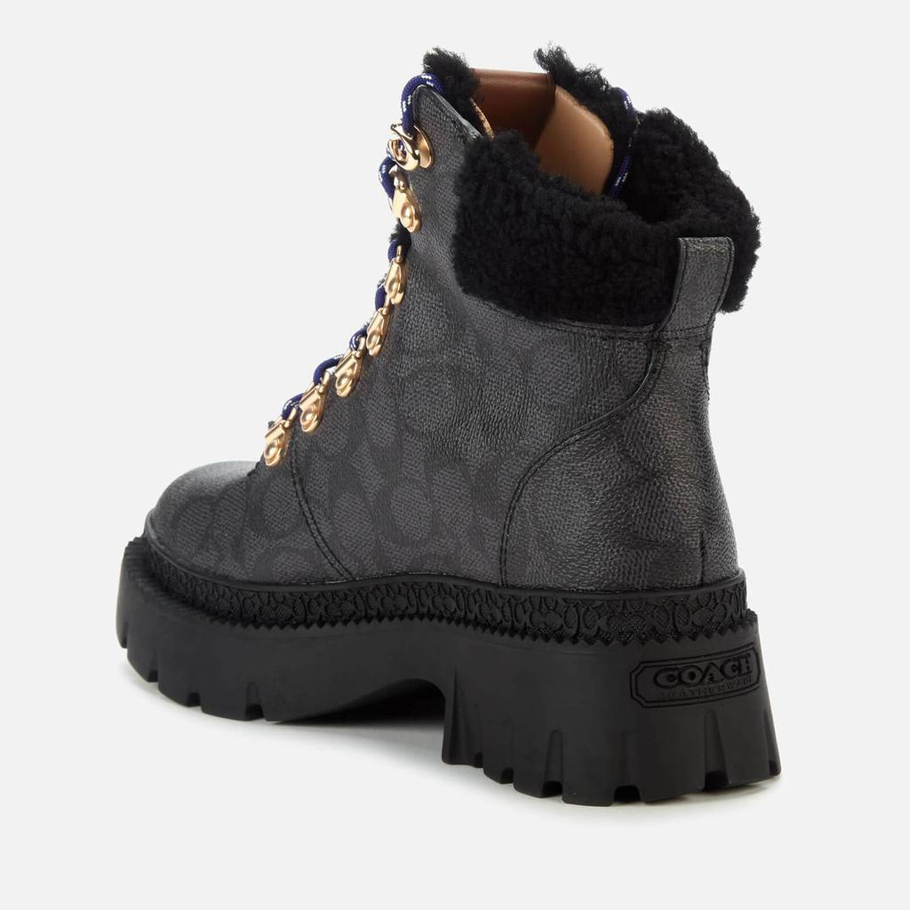 商品Coach|Coach Women's Janel Coated Canvas Hiking Style Boots - Charcoal,价格¥1194,第5张图片详细描述