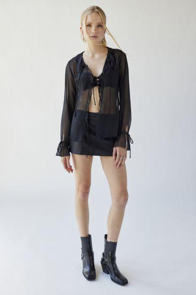 Urban Renewal Remade Low Rise Leather Mini Skirt商品第4张图片规格展示