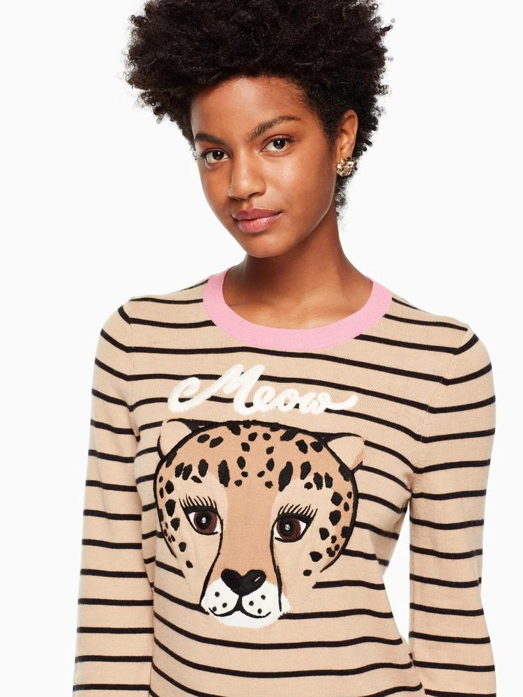 商品Kate Spade|leopard stripe sweater,价格¥1243,第2张图片详细描述