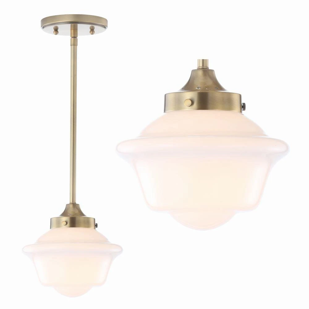 商品JONATHAN Y|Kurtz 7.2" Adjustable Drop Metal/Glass LED Pendant,价格¥620,第2张图片详细描述
