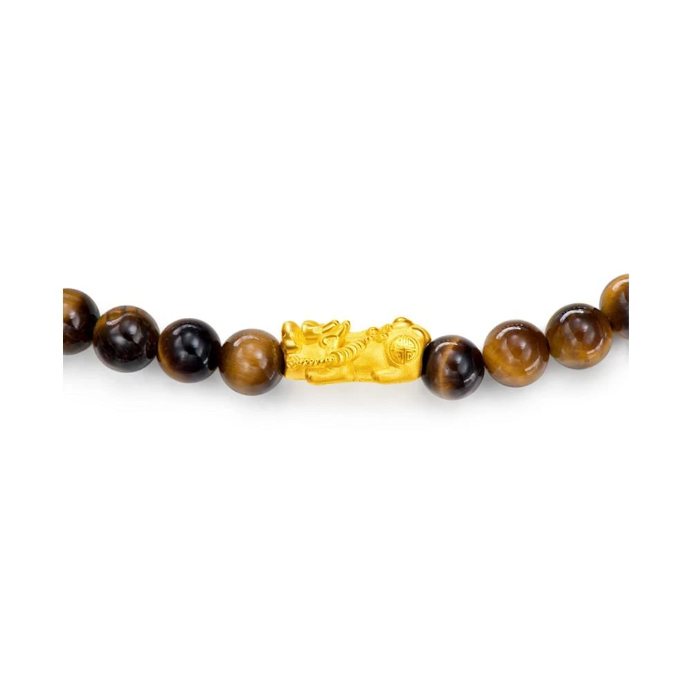 商品Chow Tai Fook|Tiger's Eye & Mythical Pixiu Stretch Bracelet in 24k Gold,价格¥1139,第3张图片详细描述