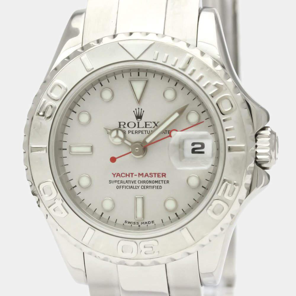 Rolex Silver Platinum And Stainless Steel Yacht-Master 169622 Automatic Women's Wristwatch 29 mm商品第2张图片规格展示