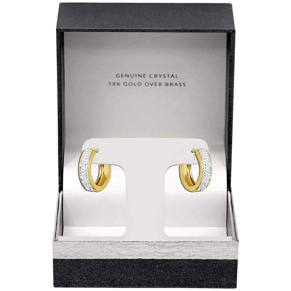 Crystal Pavé Small Huggie Hoop Earrings in Gold-Plate, 0.71"商品第3张图片规格展示