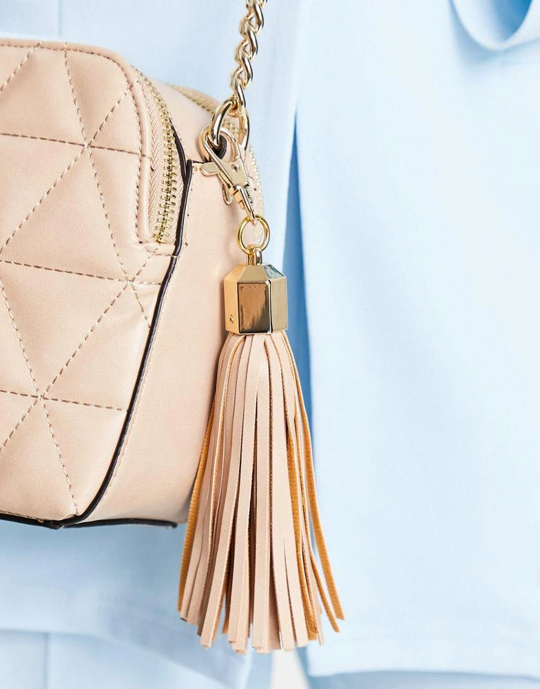 商品ALDO|ALDO Maneraen quilted tassel cross body bag in pink,价格¥424,第4张图片详细描述