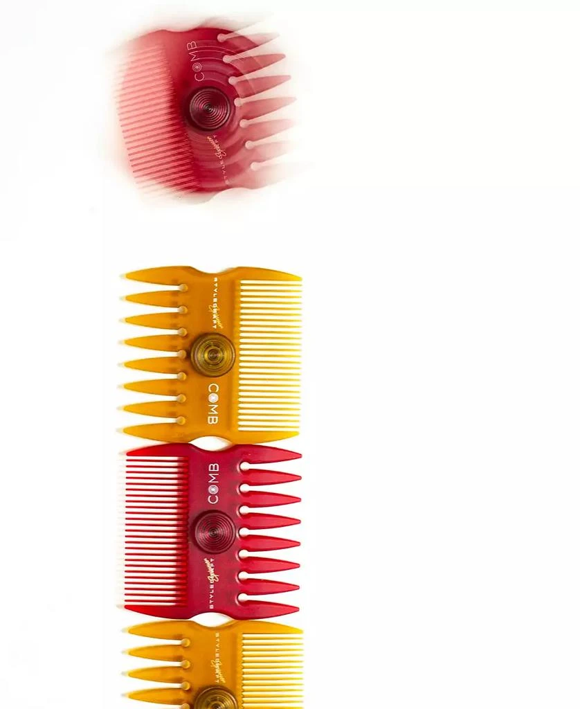 商品StyleCraft Professional|2 in 1 Spinner Fine/Coarse Tooth Texturizing and Grooming Hair Comb,价格¥53,第4张图片详细描述