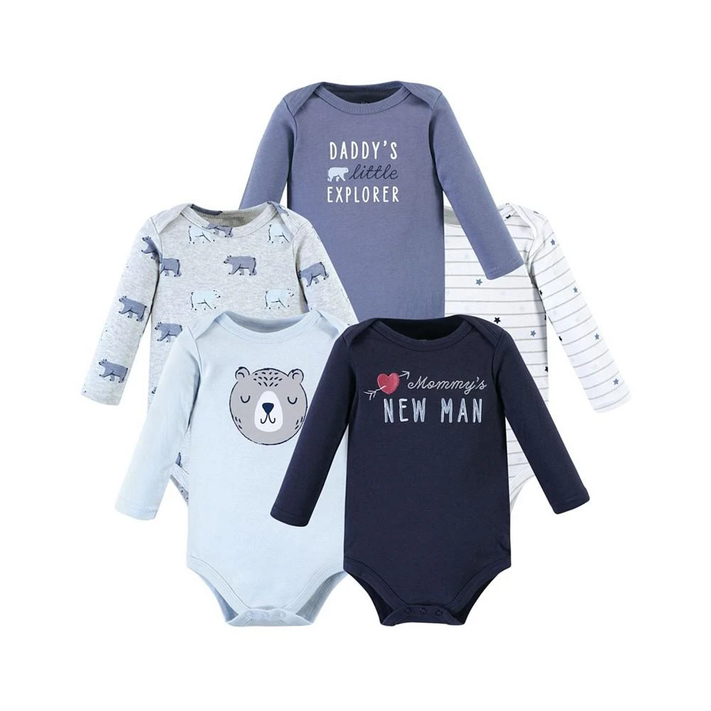 商品Hudson|Baby Boys Cotton Long-Sleeve Bodysuits, Set of 5,价格¥181,第1张图片