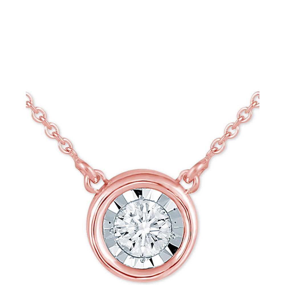 商品Macy's|Diamond Bezel 18" Pendant Necklace (1/8 ct. t.w.),价格¥5731,第1张图片