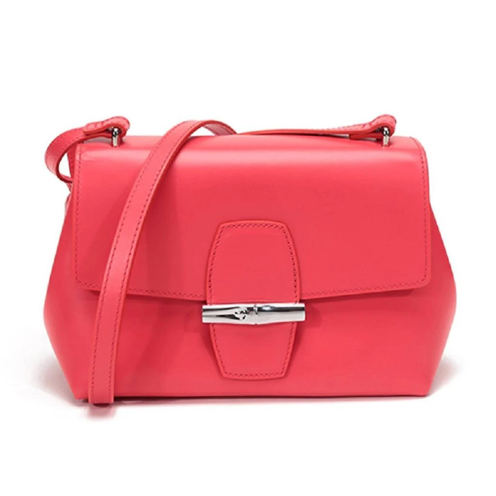 商品Longchamp|Roseau Leather Crossbody Handbag In Poppy Pink,价格¥2684,第1张图片