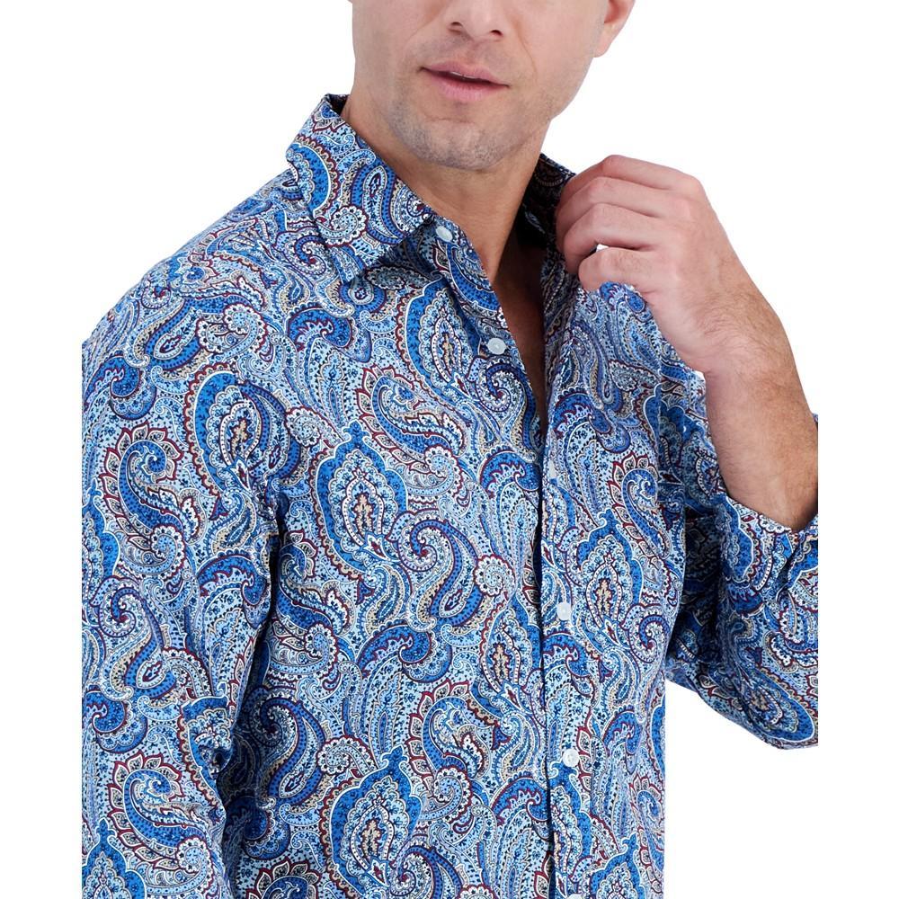 商品Club Room|Men's Long-Sleeve Jewel Paisley Shirt, Created for Macy's,价格¥435,第5张图片详细描述