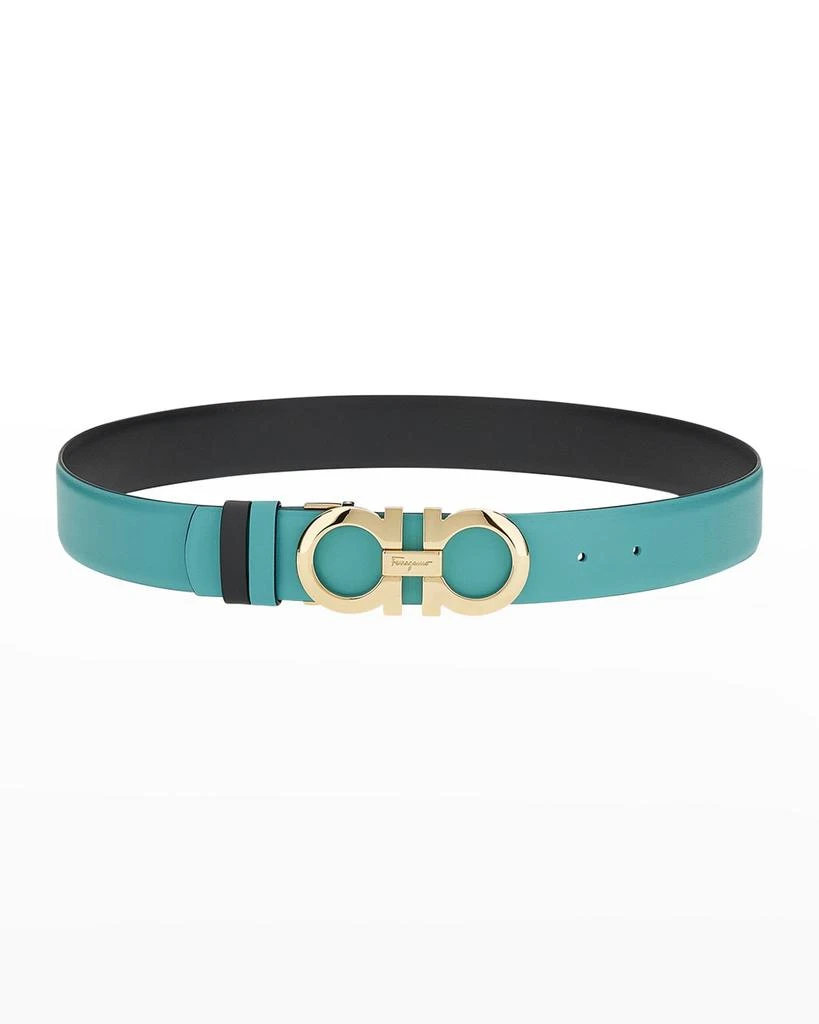 商品Salvatore Ferragamo|Gancini Bicolor Leather Belt,价格¥2083,第2张图片详细描述