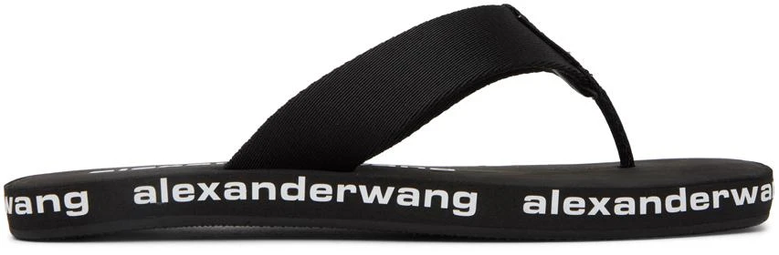 商品Alexander Wang|Black AW Flip Flop Sandals,价格¥933,第1张图片