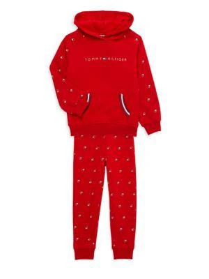 商品Tommy Hilfiger|Little Girl's 2-Piece Logo Hoodie & Joggers Set,价格¥199,第1张图片