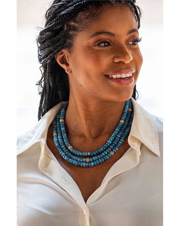 商品Capucine De Wulf|Berry & Jade Bead Triple Strand Necklace in 18K Gold Plated, 18",价格¥2172,第2张图片详细描述