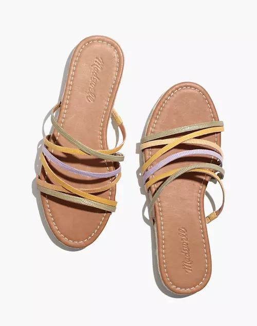 The Kathryn Espadrille Slide Sandal in Colorblock Snake Embossed Leather商品第1张图片规格展示