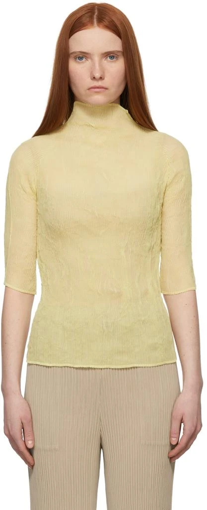 商品Issey Miyake|Yellow Chiffon Twist 1 Top,价格¥1422,第1张图片