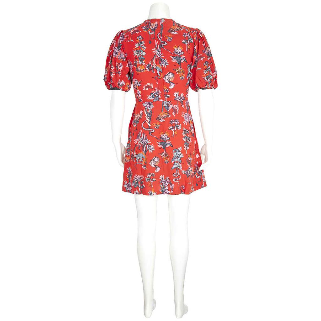 Markus Lupfer Red Short Flower Dress, Brand Size 10商品第3张图片规格展示