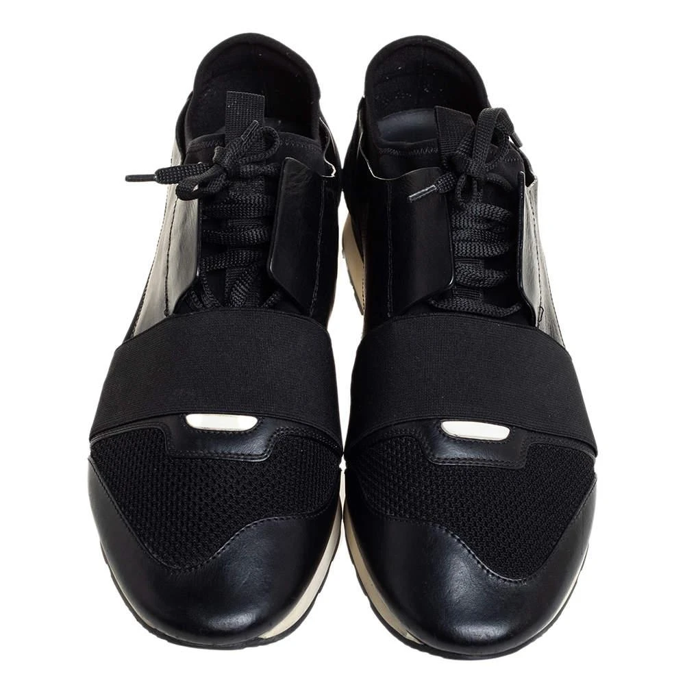 商品[二手商品] Balenciaga|Balenciaga Black Mesh, Suede And Leather Race Runner Sneakers Size 45,价格¥3443,第3张图片详细描述