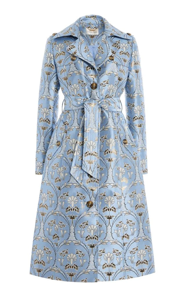 商品Cara Cara|Cara Cara - Karlie Jacquard Trench Coat - Blue - L - Moda Operandi,价格¥2997,第1张图片