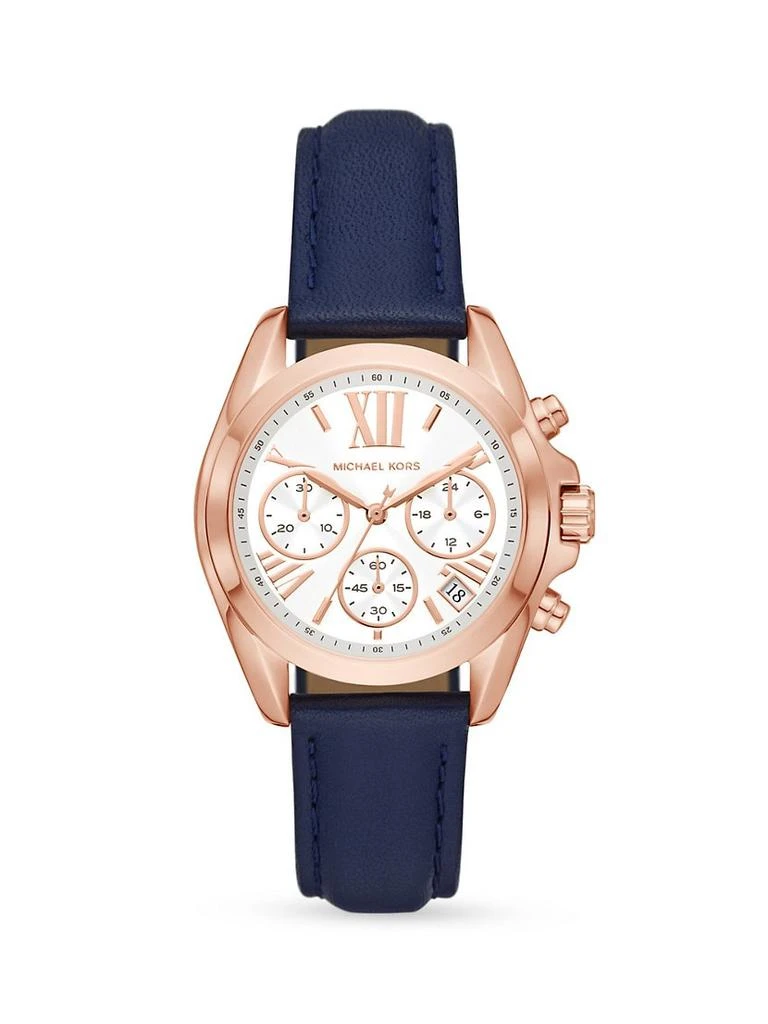 商品Michael Kors|Bradshaw Rose Goldtone & Leather Chronograph Watch,价格¥1877,第1张图片