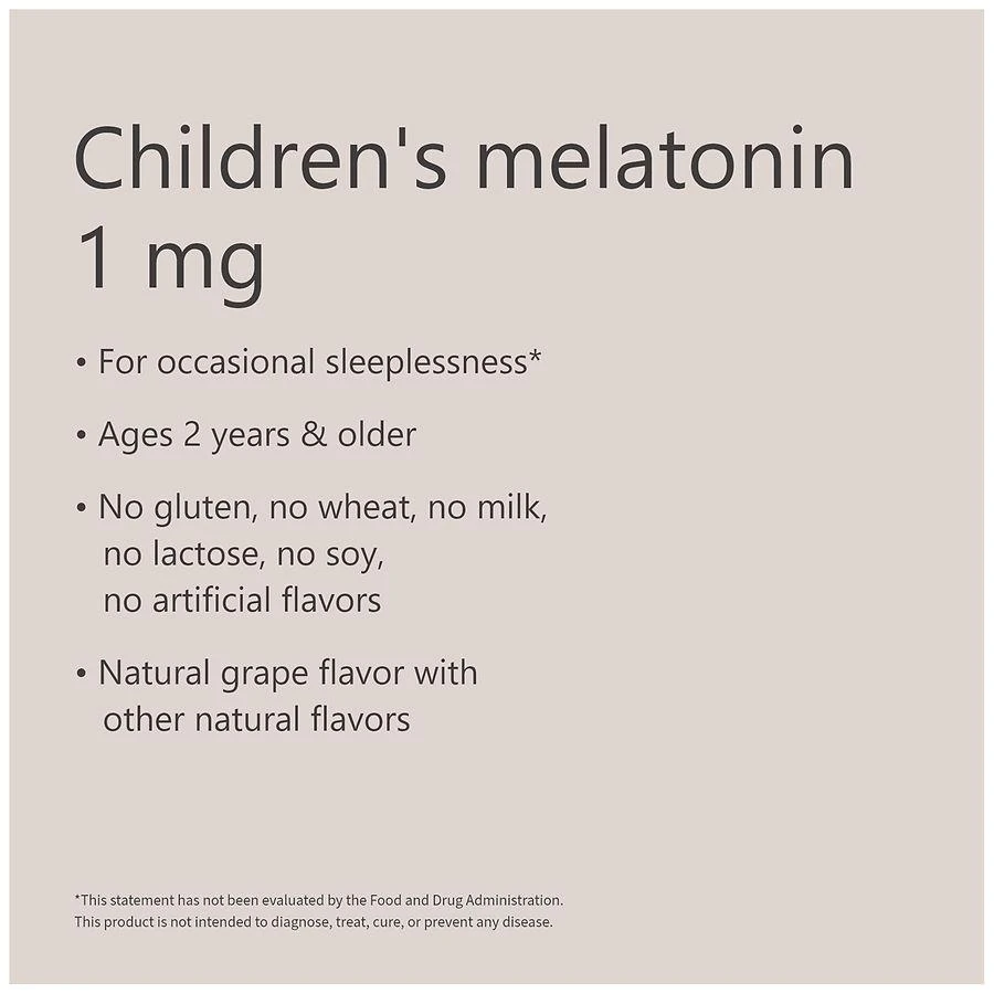 Children's Melatonin 1 mg Chewable Tablets Natural Grape 商品