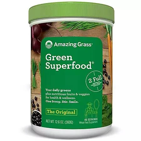 商品Amazing Grass|Amazing Grass Green Superfood Powder, Original, 45 servings, 12.6 oz.,价格¥211,第1张图片