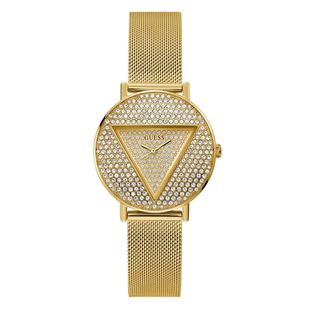 Women's Glitz Gold-tone Stainless Steel Mesh Watch 36mm商品第1张图片规格展示