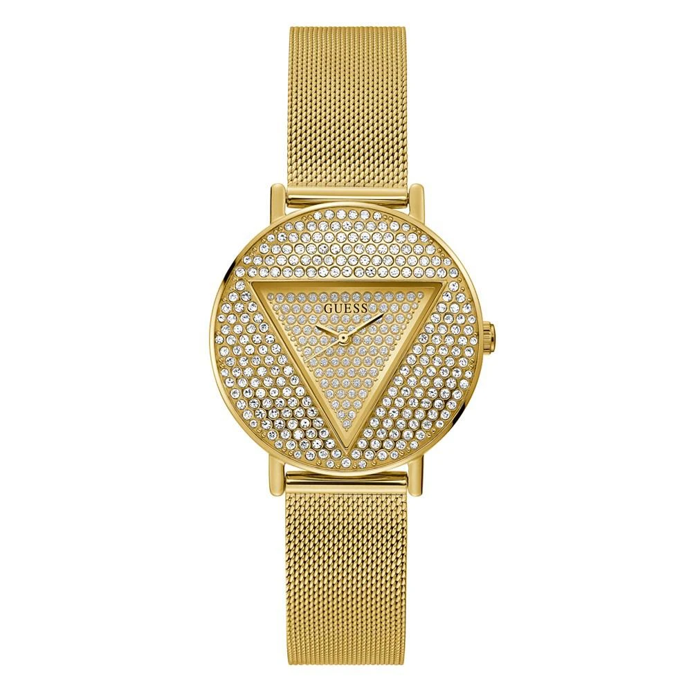 商品GUESS|Women's Glitz Gold-tone Stainless Steel Mesh Watch 36mm,价格¥494,第1张图片