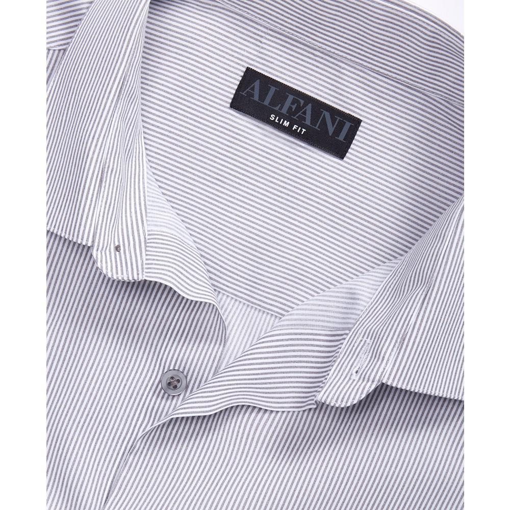 Men's Slim Fit Stripe Dress Shirt, Created for Macy's商品第4张图片规格展示